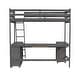 preview thumbnail 13 of 28, Twin Size Wood Loft Bed with Desk, Drawers and Storage Shelves