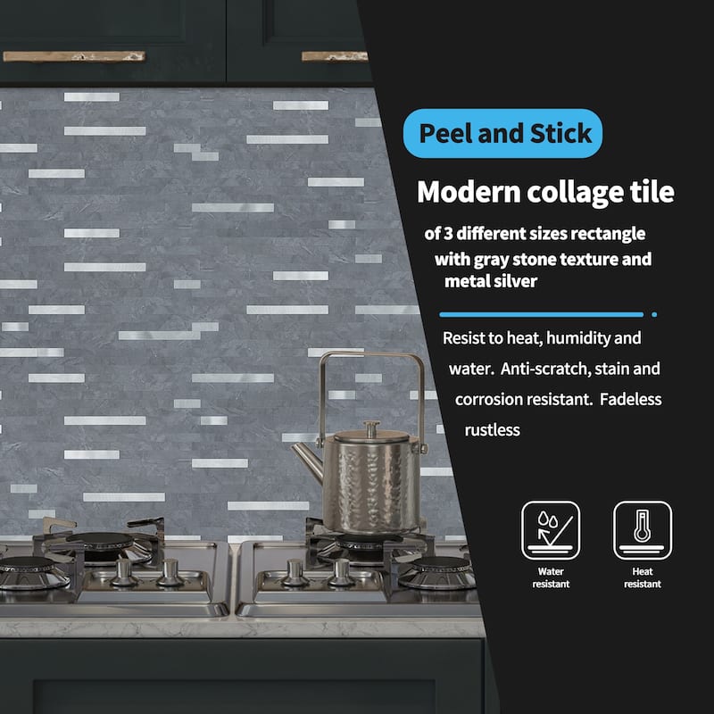 Art3d Peel and Stick Stone Backsplash Tile for Kitchen Bathroom(10 sq.ft/box)