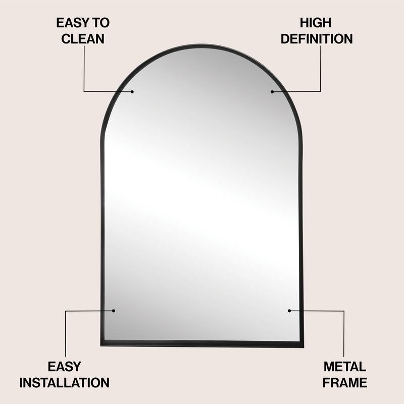 JONATHAN Y Elodie Arched Metal Framed Wall Mounted Mirror