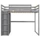 preview thumbnail 7 of 10, Wood Full Size Loft Bed with Built-in Wardrobe, Storage Shelves, and LED Light