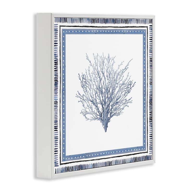 Stupell Bordered Oceanic Coral Framed Giclee Art Design By Lanie Loreth