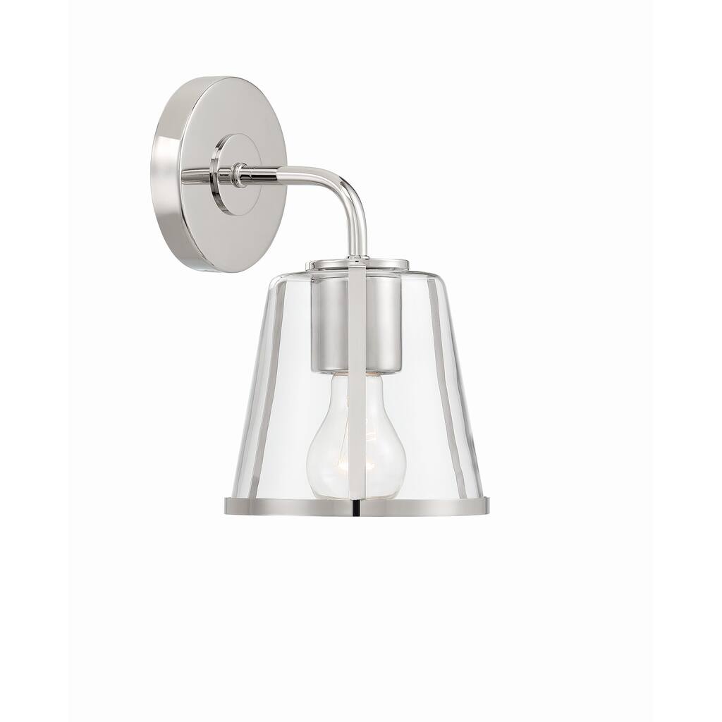 Fulton 1 Light Polished Nickel Bathroom Vanity - 6.25"W x 10.25"H x 7.25"D
