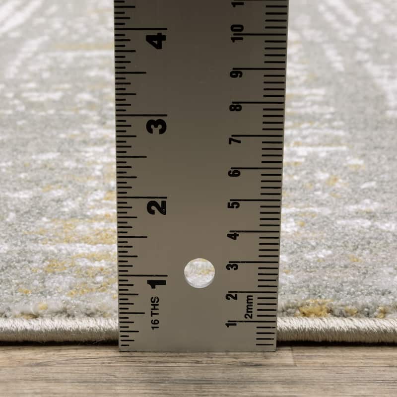 Melody Distressed Stripe Gold/ Brown Area Rug