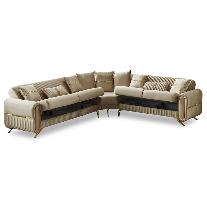 Recai Fabric Sleeper Sectional Sofa