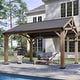 preview thumbnail 23 of 62, Aoxun Outdoor Cedar Wood Gazebo with Double Hardtop Roof 14×12 - Single Roof