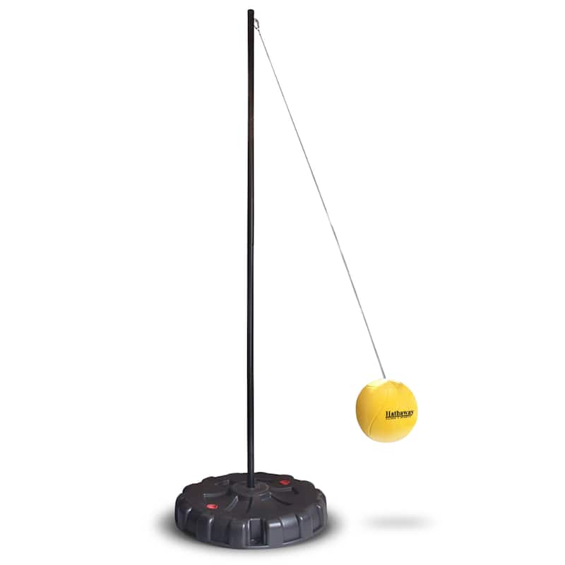 Hathaway Tetherball Set with Fillable Base - Black/Yellow
