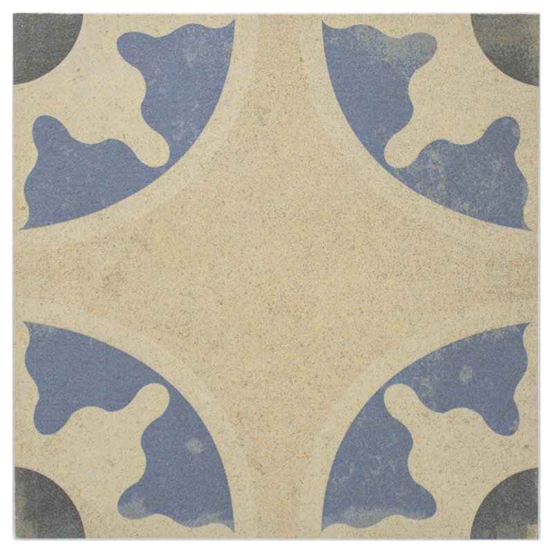 Cruz Bay Studio MKT61123 Seville - 8" x 8" Encaustic Floor and Wall - Sepia Matte