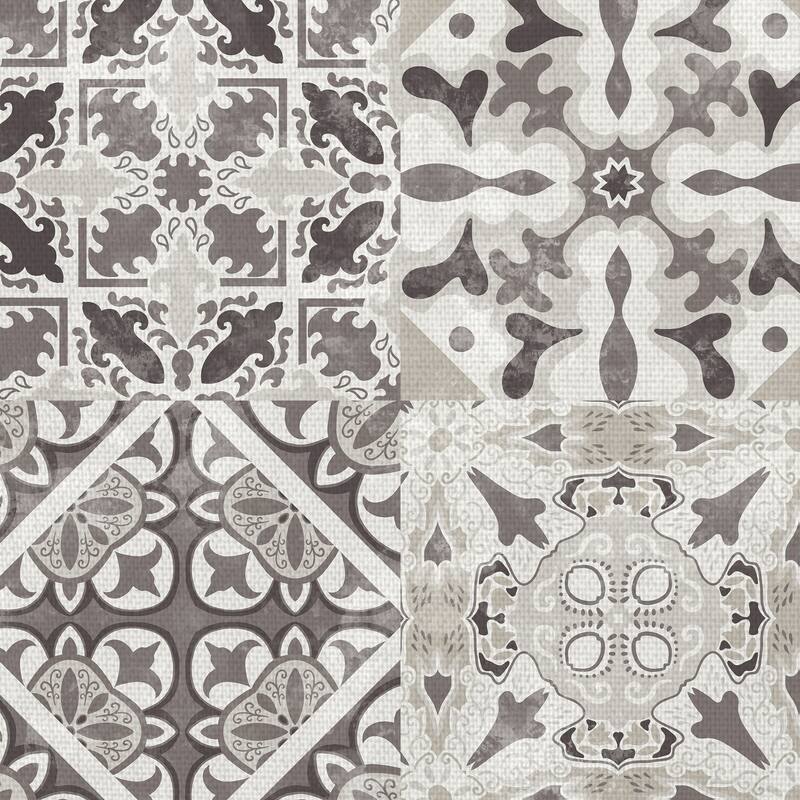 Taupe Tiles by Belle Maison Canvas Art Print