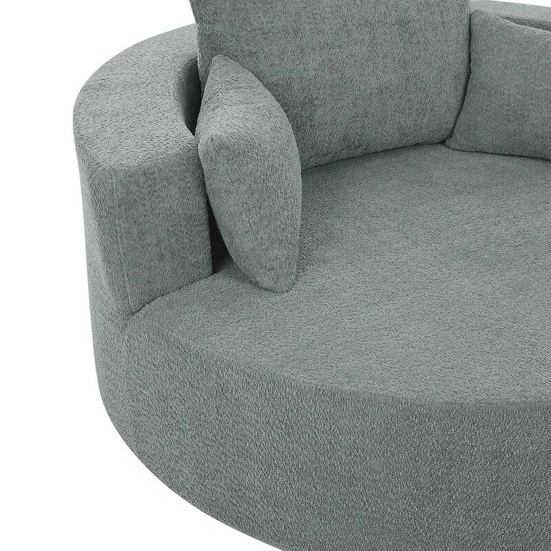 Swivel Barrel Chair with 3 Pillows