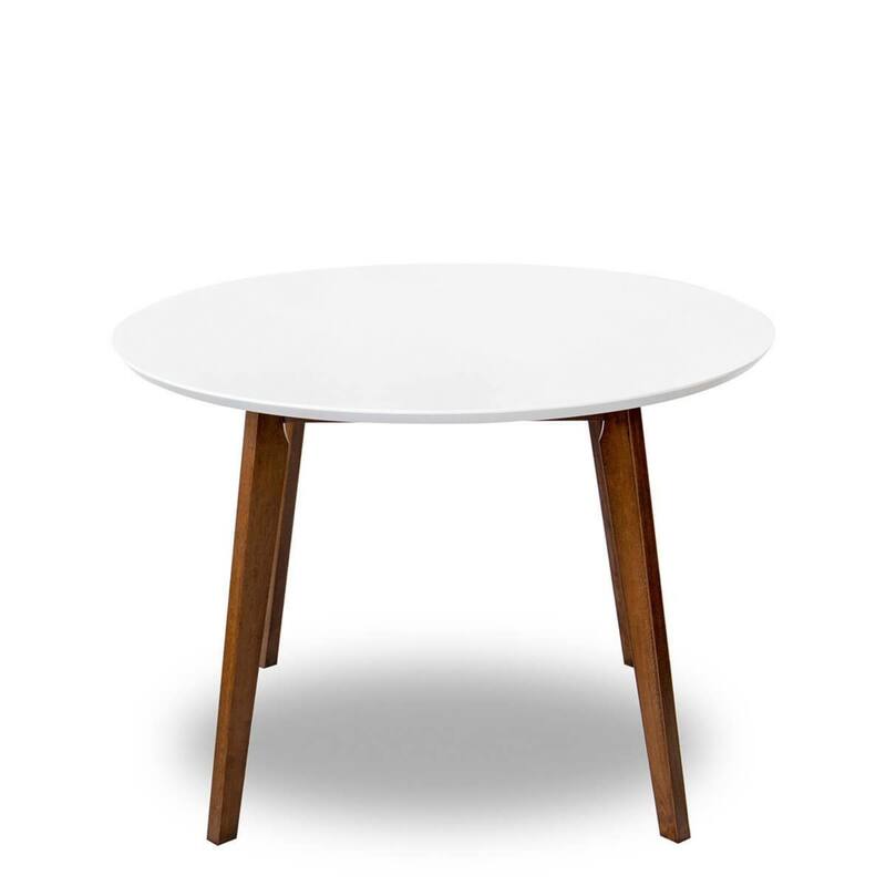 GDFStudio - Paloma Mid-Century Modern Round Solid Wood Dining Table for Kitchen, Dining Room, Dinette, Breakfast