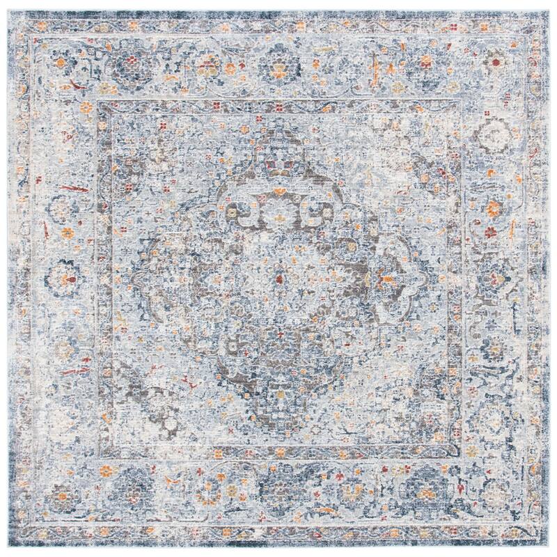 SAFAVIEH History Bernardita Distressed Rug - 6'7" Square - Grey/Light Grey