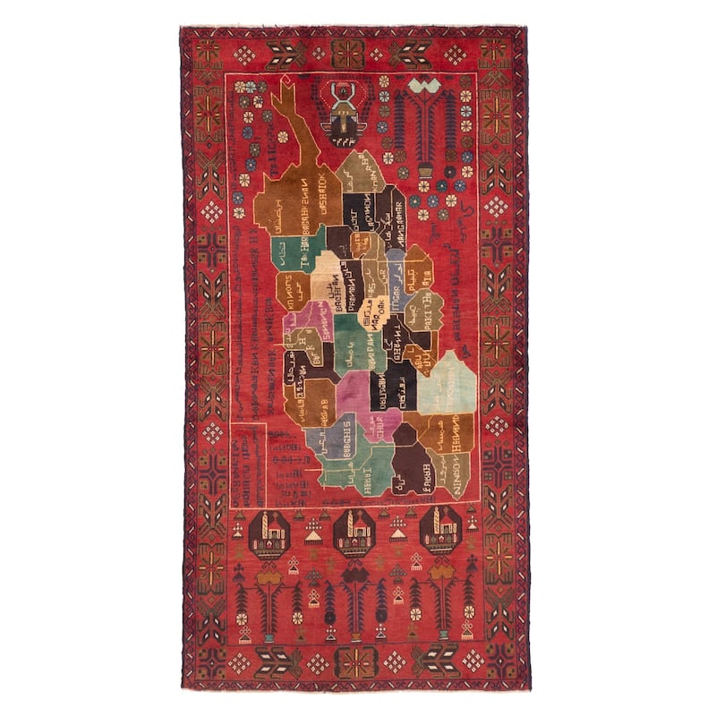 ECARPETGALLERY Hand-knotted Teimani Red Wool Rug - 3'7 x 6'4