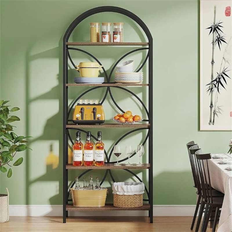 Industrial Narrow 5-Tier Bookcase