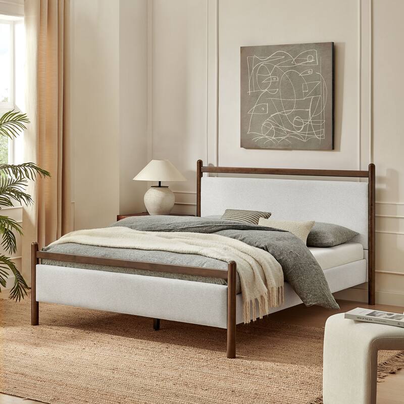 Ginny Platform Bed Frame - Wenge Heathered Ivory - King