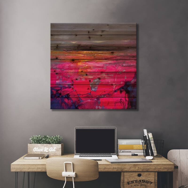 Fluid Study I Print On Wood by Scott Naismith - Multi-Color