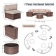 preview thumbnail 7 of 14, Outdoor 7-Piece Wicker Sectional Sofa Set with Furniture Cover