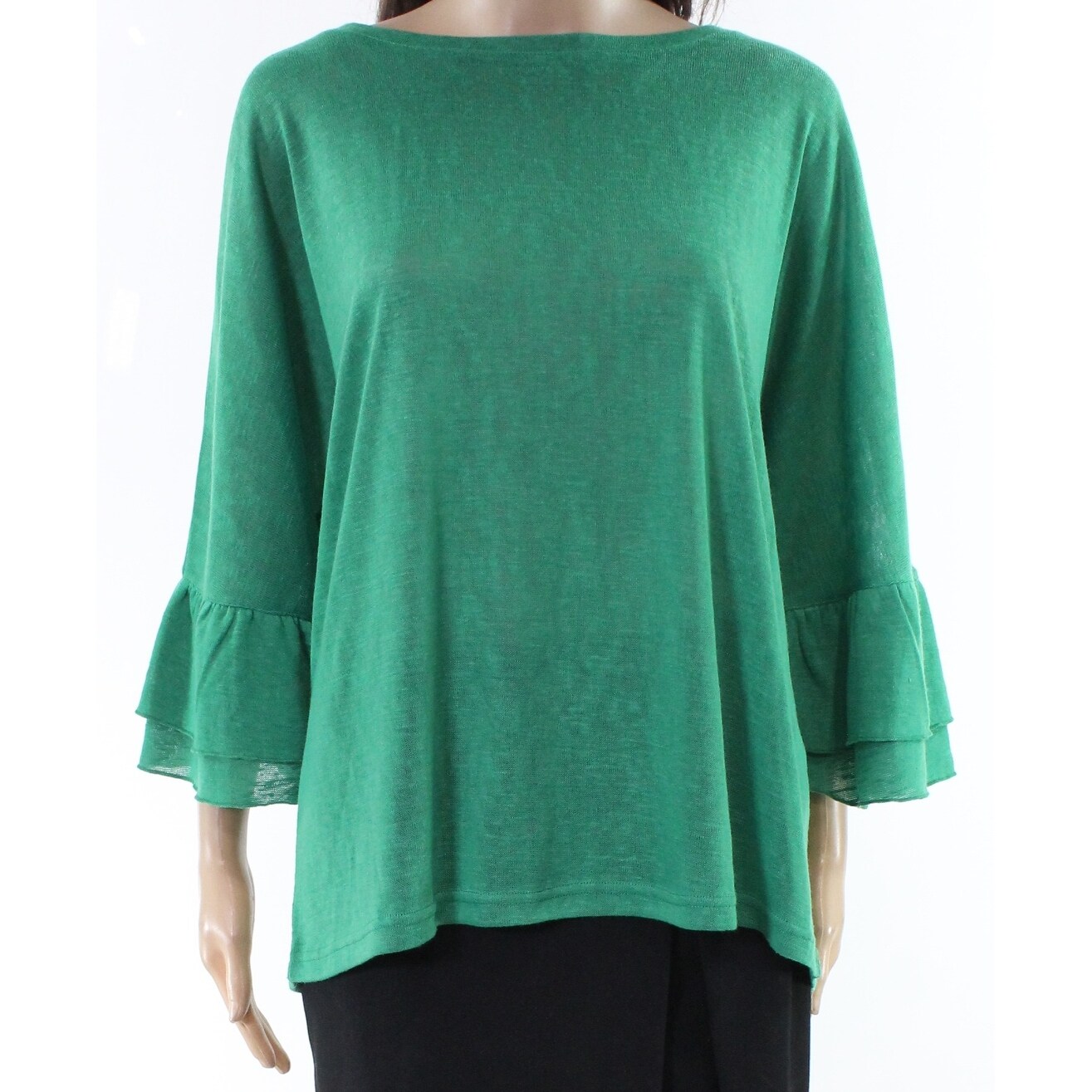 Shop Erin London Green Womens Medium M Scoop Neck Bell Sleeve Knit