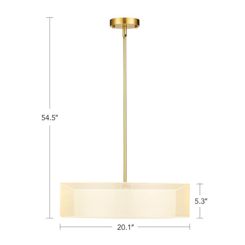 CO-Z 3-Light Antique Bronze Double Drum Pendant Chandelier