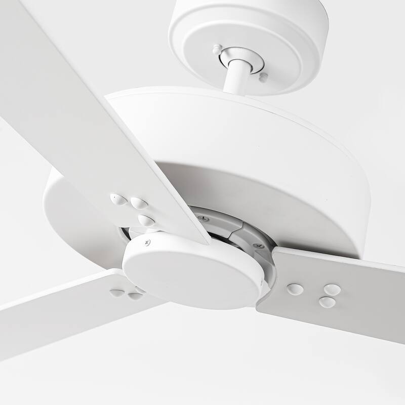 52" White Modern Ceiling Fan without Light - 52-inch W x 10.9-inch H