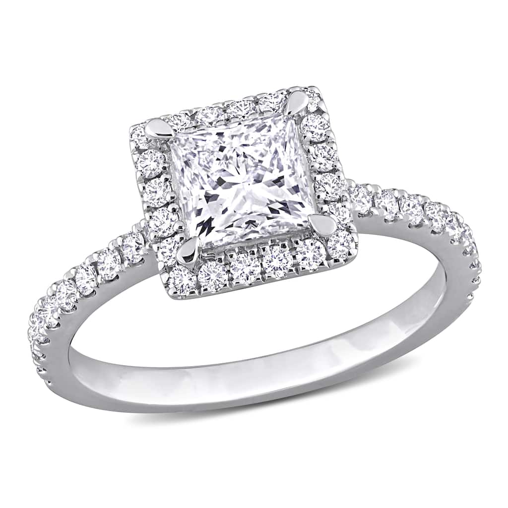 Miadora 1ct TDW Oval-Cut Lab-Grown Diamond 3-stone Ring 14k White Gold