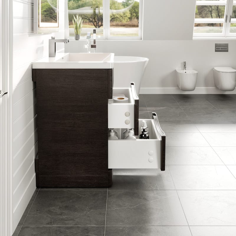 Victoria 32 in. Chestnut Bath Vanity with Integrated Acrylic Sink