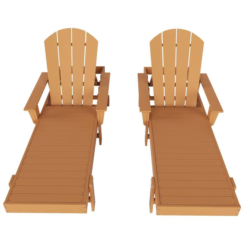 Polytrends Laguna Hdpe All Weather Outdoor Patio Pool Reclining Chaise Lounge With Arms And Wheels (Set Of 2)