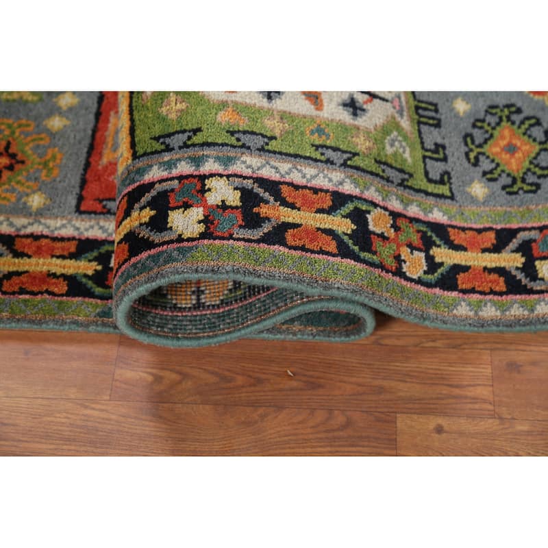 All-Over Geometric Oushak Oriental Area Rug Handmade Wool Carpet - 3'11"x 5'11"