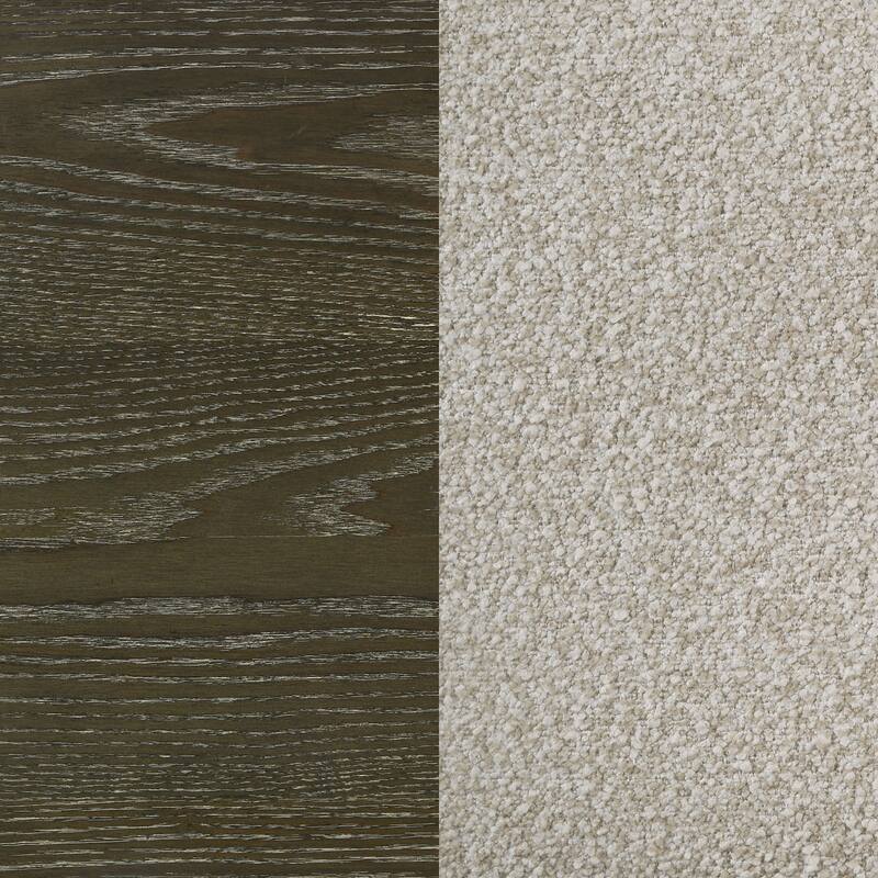 Dark Cocoa Queen Canopy Bed with Upholstered Headboard, Transitional Design