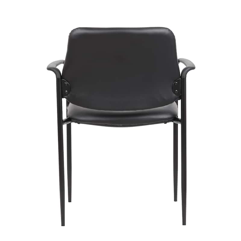 Jill Diamond Stacking Chair, Square Waterfall Seat, Black Caressoft