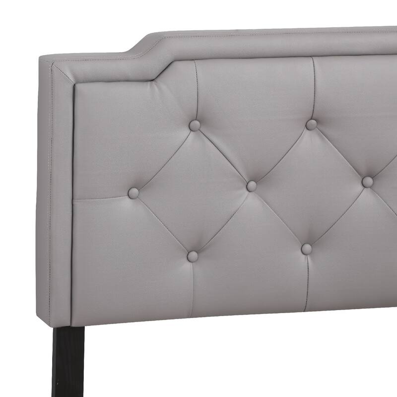 Adjustable Tufted Upholstered Twin Panel Bed - 81" - Gray