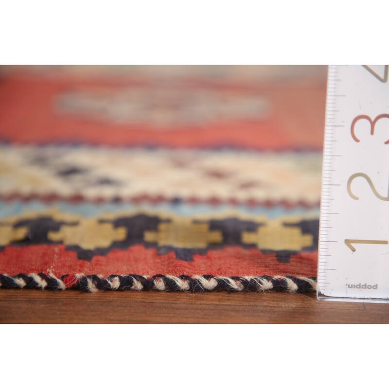 Vegetable Dye Kilim Qashqai Persian Antique Area Rug - 4'8"x 9'3"
