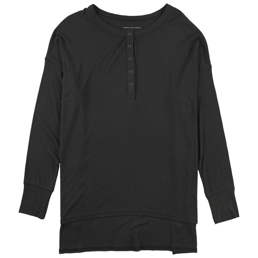 American Eagle Womens Solid Henley Shirt