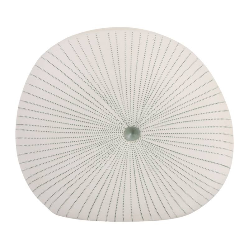 Round Shell Ceramic Vase - Stylish Dotted Pattern Flower Vase