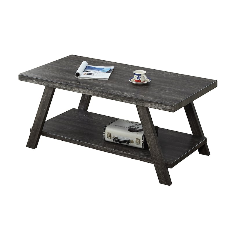 Contemporary Wood Coffee Table with Shelf