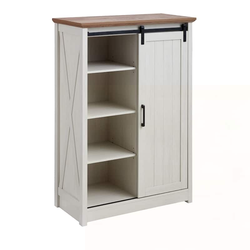 Storage Organizer Dresser with Sliding Barn Door