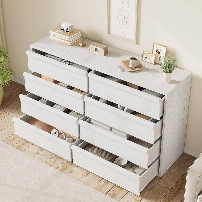 6/7/8 Drawer Dresser for Bedroom, Modern Wooden Chest of Drawers Dresser Organizer