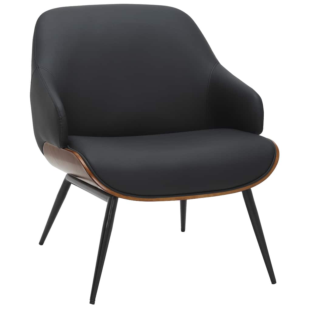 Contemporary Faux Leather and Metal Accent Chair