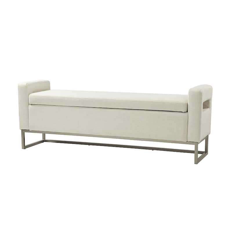Diana Modern Upholstered Filp-Top Storage Bench with Sturdy Metal Legs