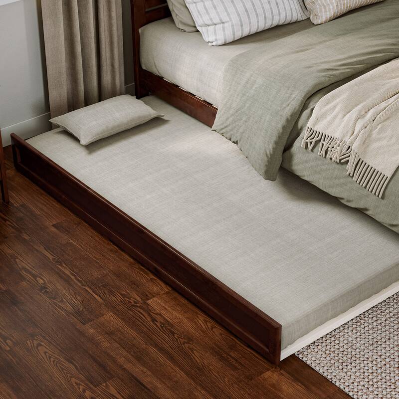 Roslyn Platform Bed with Modern Panel Footboard and Twin XL Trundle