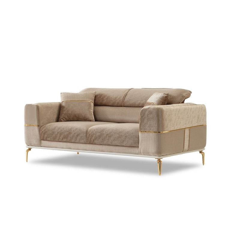 Behcet Comfortable Modern Living room Loveseat - Beige
