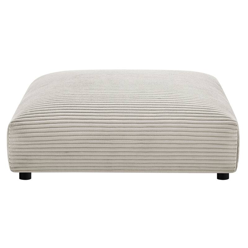Solace Modular Corduroy Upholstered Armless Loveseat and Ottoman Set