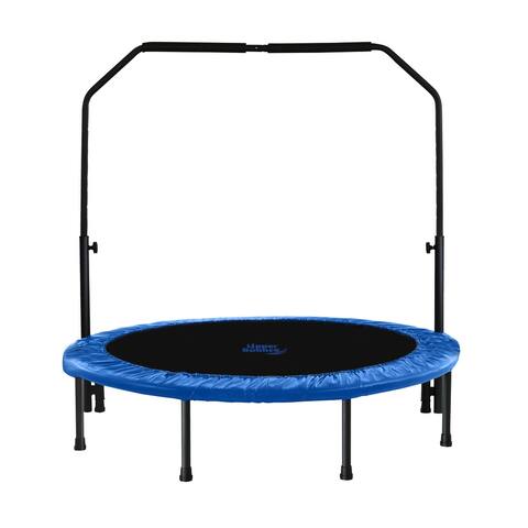 Machrus Upper Bounce 40" Mini Fitness Trampoline- Foldable with Adjustable Bar and Safety Padding
