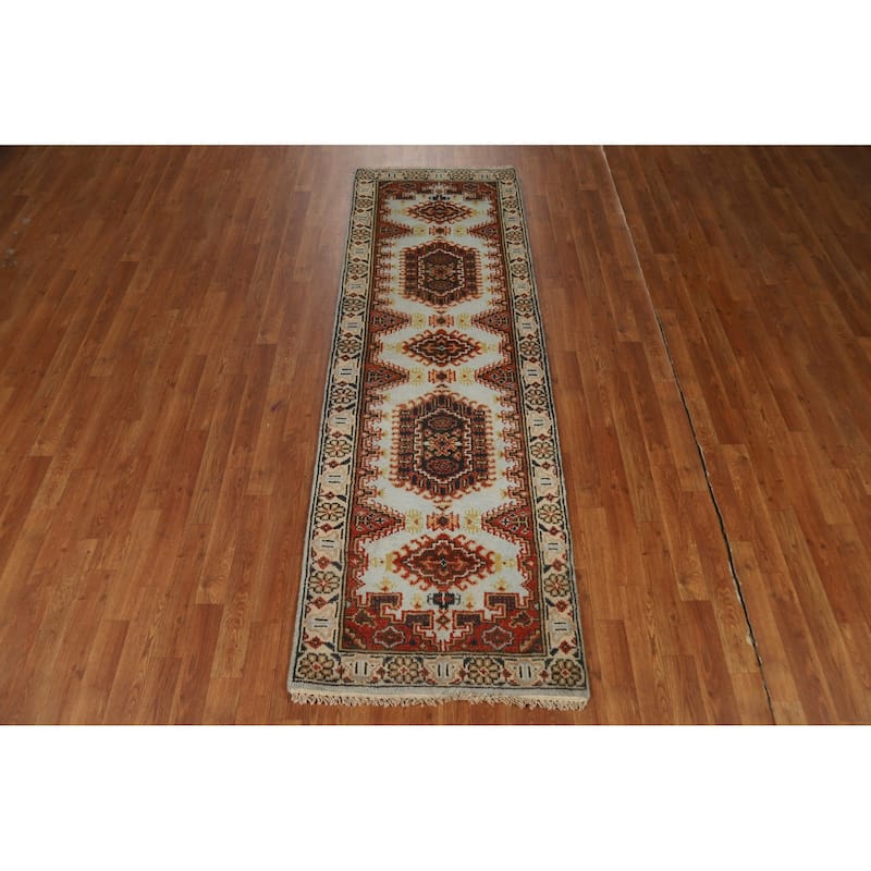 Viss Indian Runner Rug Hand-Knotted Traditional Wool Carpet - 2'6"x 7'11"