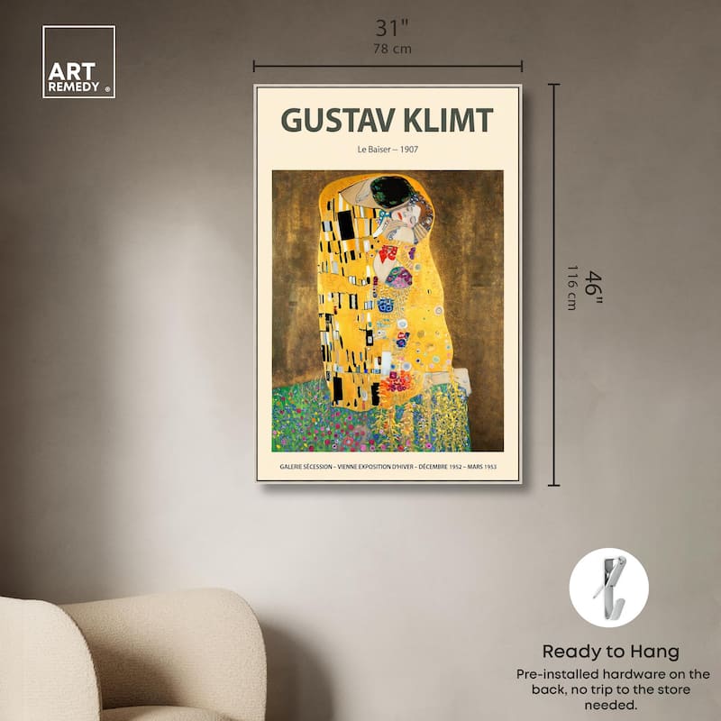 Golden Kiss Canvas by Art Remedy