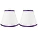 preview thumbnail 75 of 88, Hardback Faux Silk Conical Lamp Shade, 5 inch Top, 9 inch Bottom, 7 inch Slant Set of 2 - Off White, Purple
