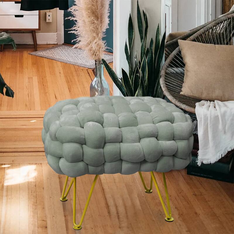 Velvet Pouf Stool 27"x20"x20"