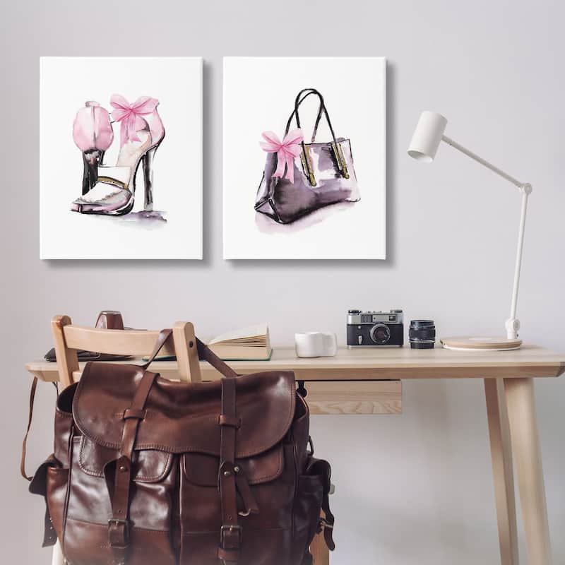 Stupell Luxury Shoes & Handbag Canvas Wall Art Design By Stella Chang (Set of 2)