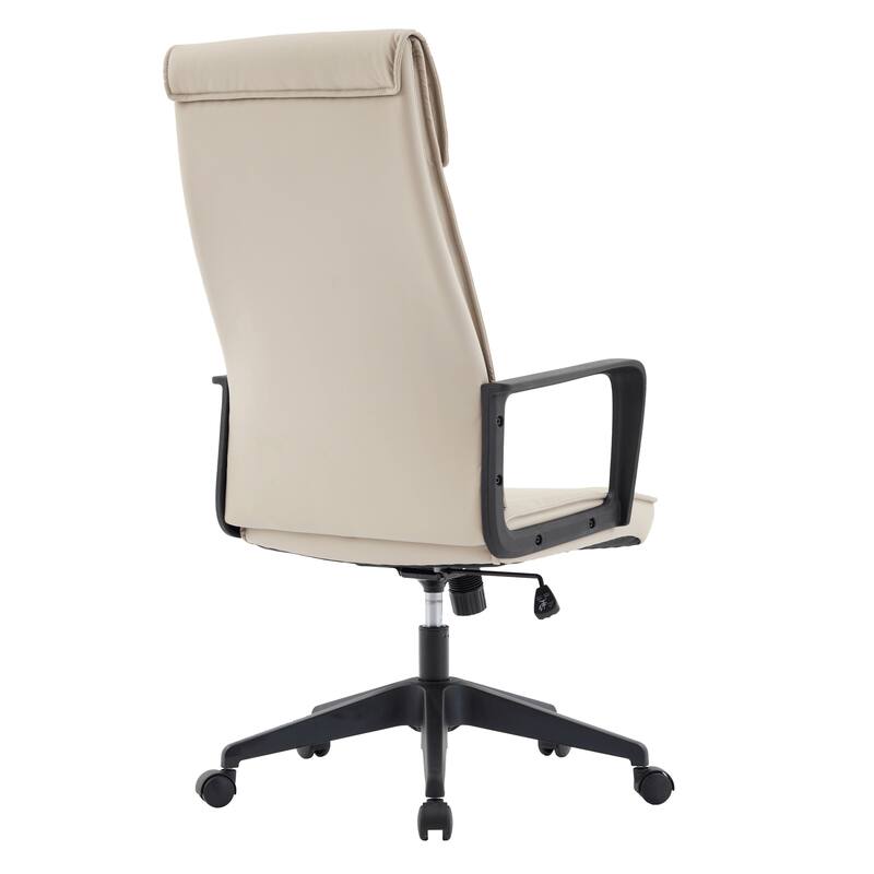 High-Back Leather/Polyester Office Chair Adjustable Height Swivel & Tilt Aiaria Series - N/A
