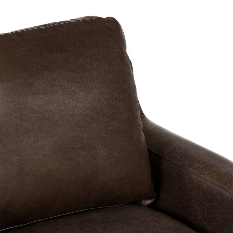 Poly & Bark Sorrento 35" Lounge Chair - Full Grain Genuine Italian Leather