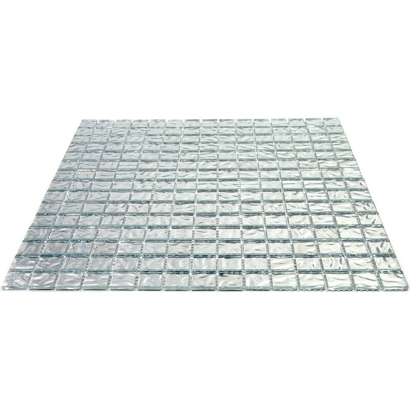 Apollo tile 12" x 12" Altin Glossy Shimmer Flint Silver Glass Tile (20 sq ft/case) - 20 Pack